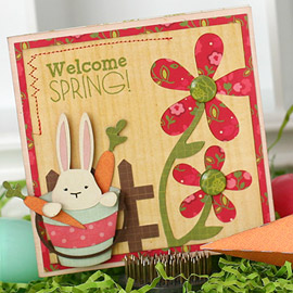 Welcome Spring Bunny Card & Carrot Treat Box by Tamara Tripodi