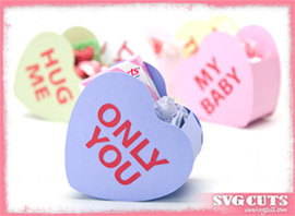 Candy Heart Goodie Bags SVG Kit