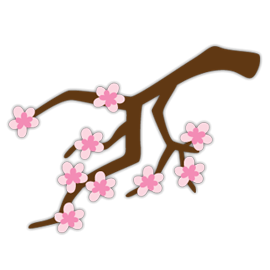Today's free SVG is a pretty, three-layer cherry blossom branch, perfect for ushering in Spring.  It would look gorgeous as the focal point on a card or on anything Japanese-themed or Spring themed.  With the tragedy in Japan right now, our hearts go out to everyone affected.  We plan on creating some Japanese-inspired items to help raise relief funds, so stay tuned for that!
