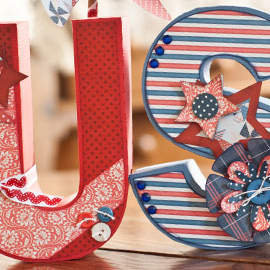 I'm a huge patriotic American! I love to decorate for it too. I made this home decor piece to put on my mantle. It could really be used for any patriotic holiday. SVG Collections Used; Made in the USA SVG Kit and Pinwheel