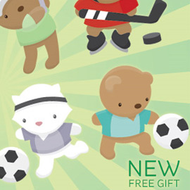 Create adorable paper projects for the athletes you love with these adorable bears and kitties.  You get everything pictured, including the Tennis Bear, the two Baseball/Softball Bears, the Ballet Kitty, the two Basketball Bears, the Golf Bar, the Hockey Bear, the Figure Skating Bear, the two Soccer Bears and the Soccer Kitty.  Make the perfect card for the ball player in your life or scrapbook soccer pictures or someone's first golf lesson.