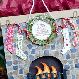 Cozy Fireplace Christmas Gift Bag by Thienly Azim